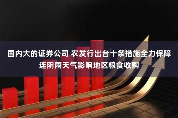 国内大的证券公司 农发行出台十条措施全力保障连阴雨天气影响地区粮食收购