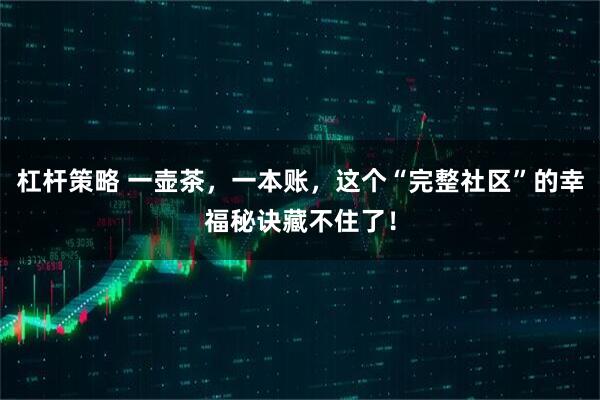 杠杆策略 一壶茶，一本账，这个“完整社区”的幸福秘诀藏不住了！
